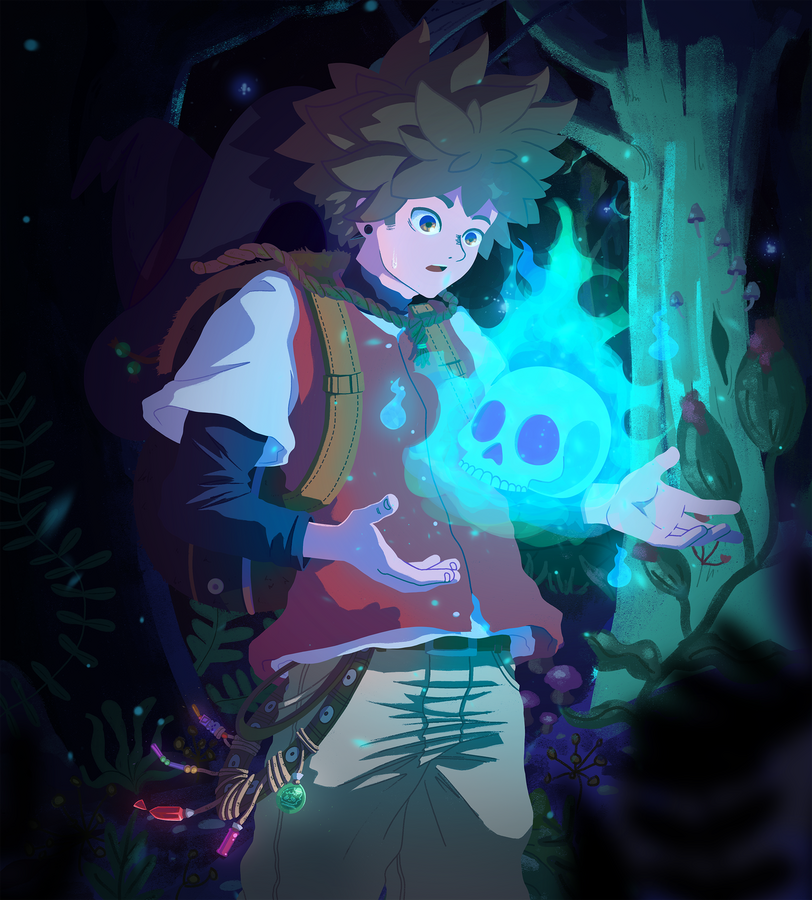 skull in forest